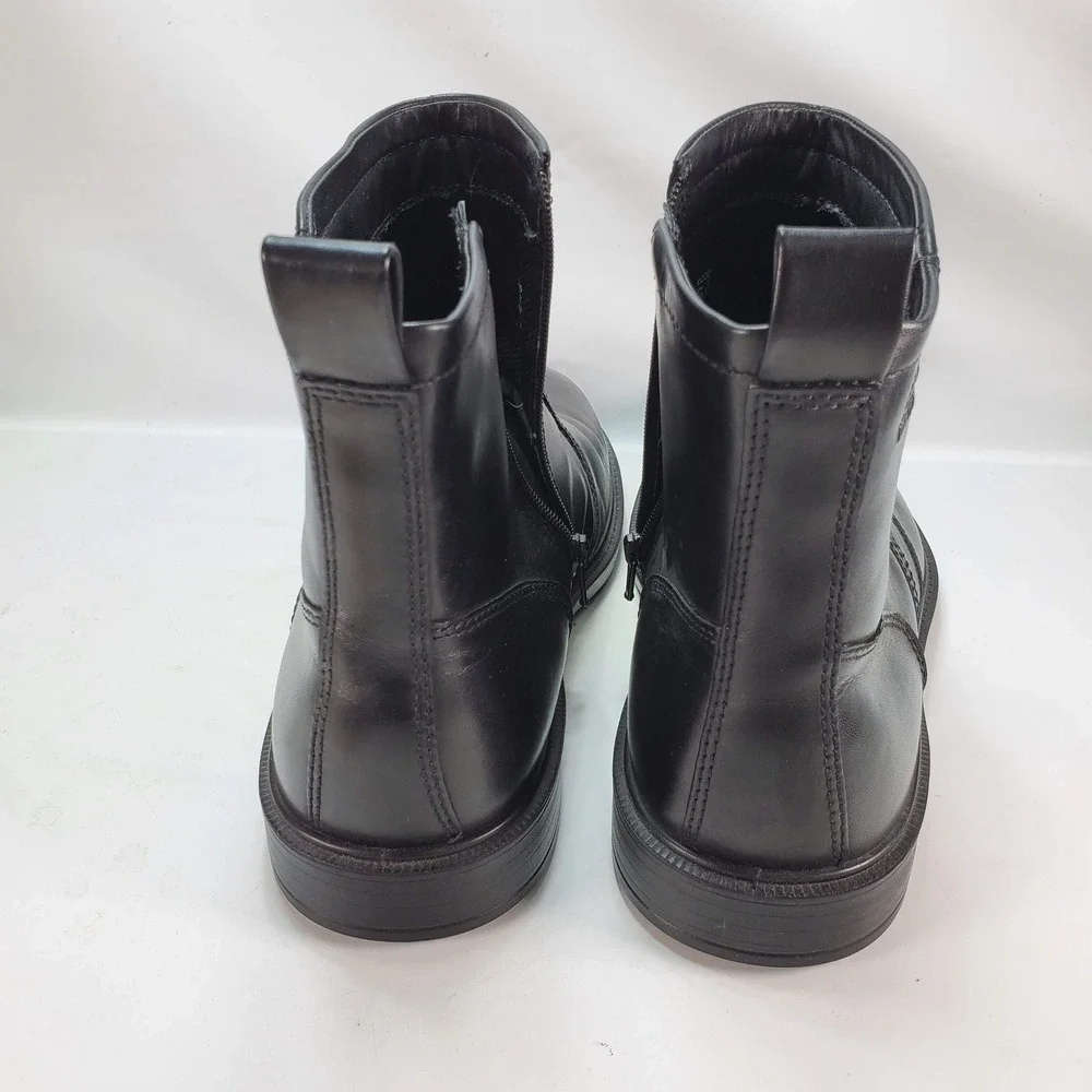 ECCO Chelsea Boots Mens 43 Black Leather Waterproof Side Zip Gore-Tex